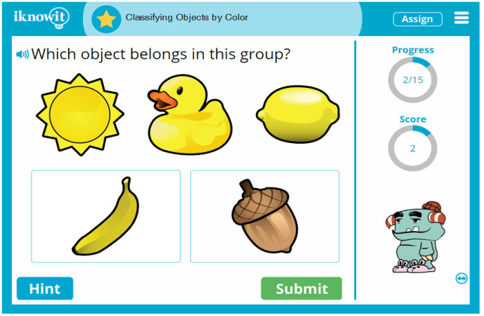 Color by number classifying reactions