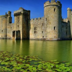 Castle strategically surrounded by water