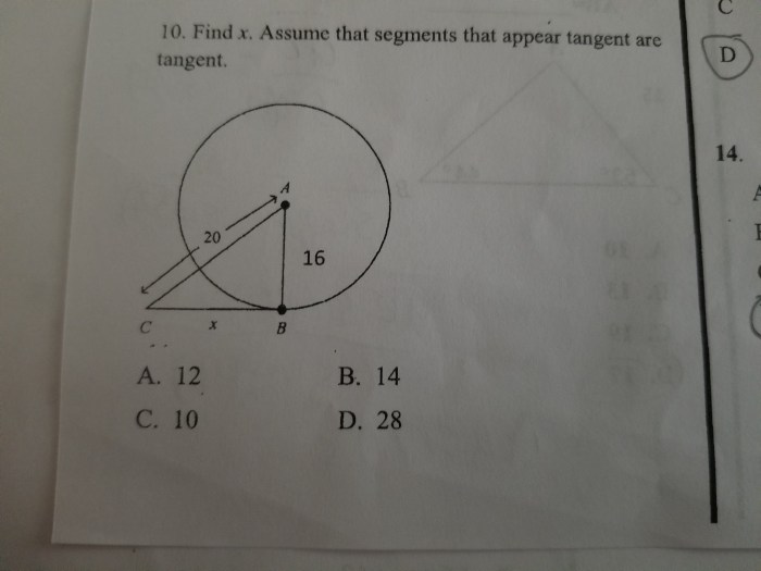 Assume that segments that appear to be tangent are tangent