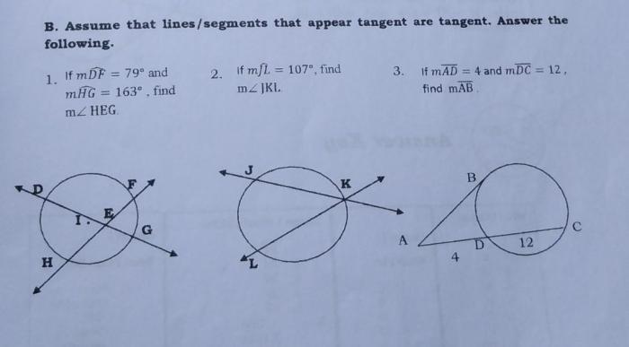 Assume tangent appear segments